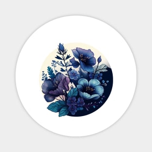 Indigo Flowers Magnet